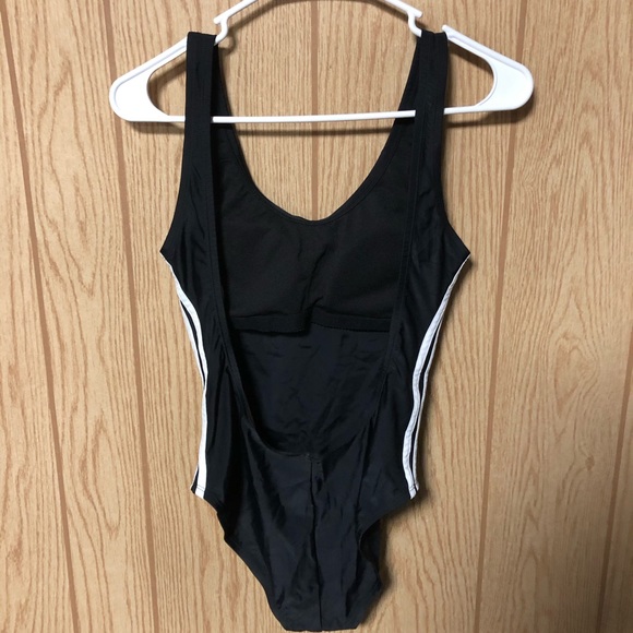NWT ADIDAS SWIMWEAR Logo Stripe One-Piece Swimsuit - Picture 9 of 9